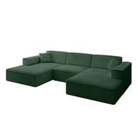 WOHNLANDSCHAFT IREA-U1-v4 - 297x165x72,5 cm Grün - Grün, Holzwerkstoff/Textil (297/72/165cm) - ALTDECOR