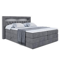 BOXSPRINGBETT NOEL GOLD KING - 180x200 - H3/H4 - Dunkelgrau - Dunkelgrau, Holzwerkstoff (180/200cm) - ALTDECOR