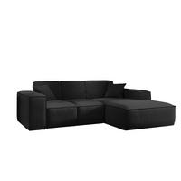 ECKSOFA L-Form Wohnzimmer SIENA Stoff Poso Schwarz Rechts - Schwarz, Holz/Textil (266/165cm) - Kaiser Möbel