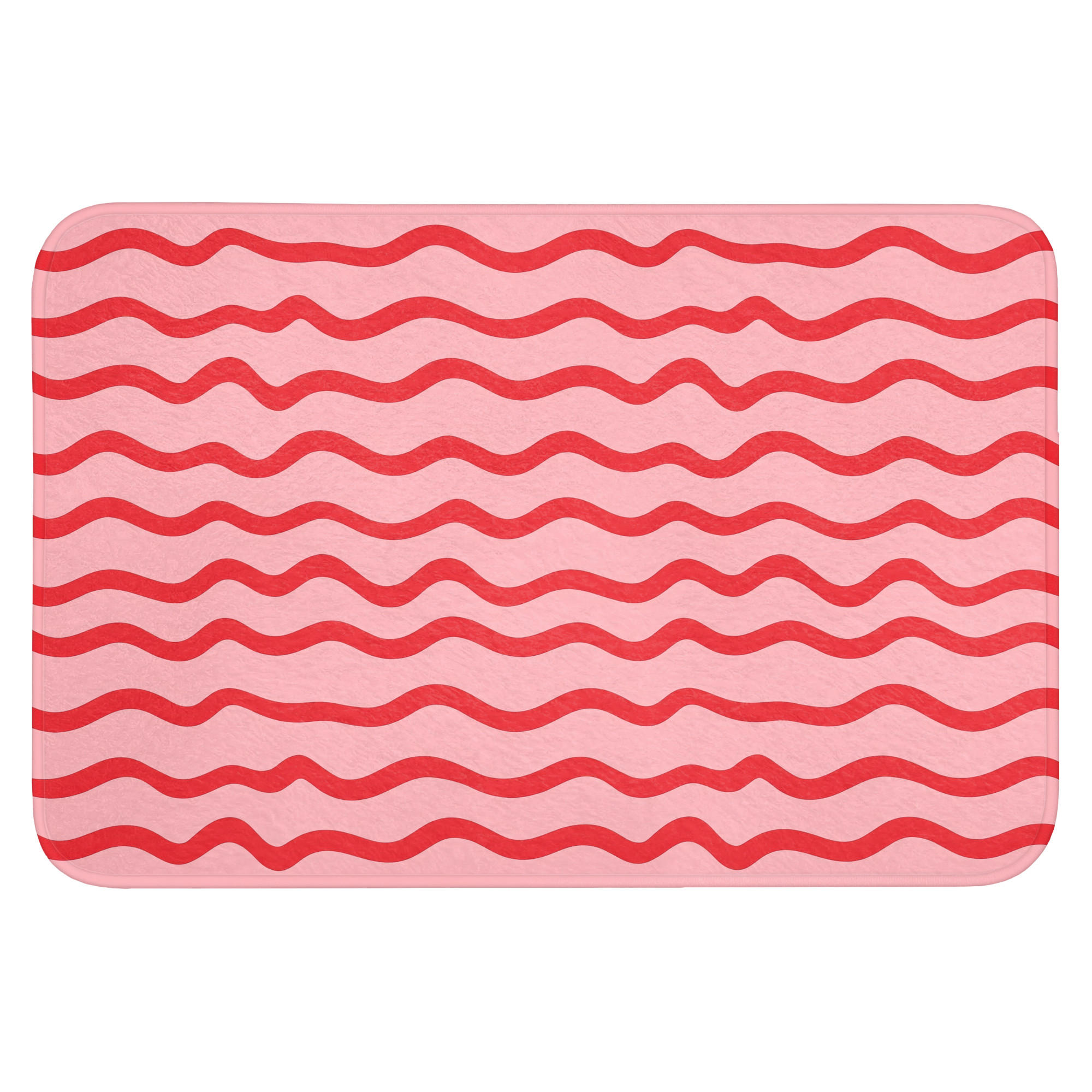 TEPIH ZA KUPAONICU Valovi 90x60 cm - ružičasta, tekstil/plastika (90/60cm) - OnlyWow