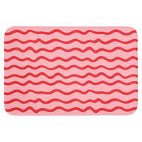 BADEMATTE Verspielt - Muster - Rot Badvorleger 90x60 cm - Rosa, Kunststoff/Textil (90/60cm) - OnlyWow