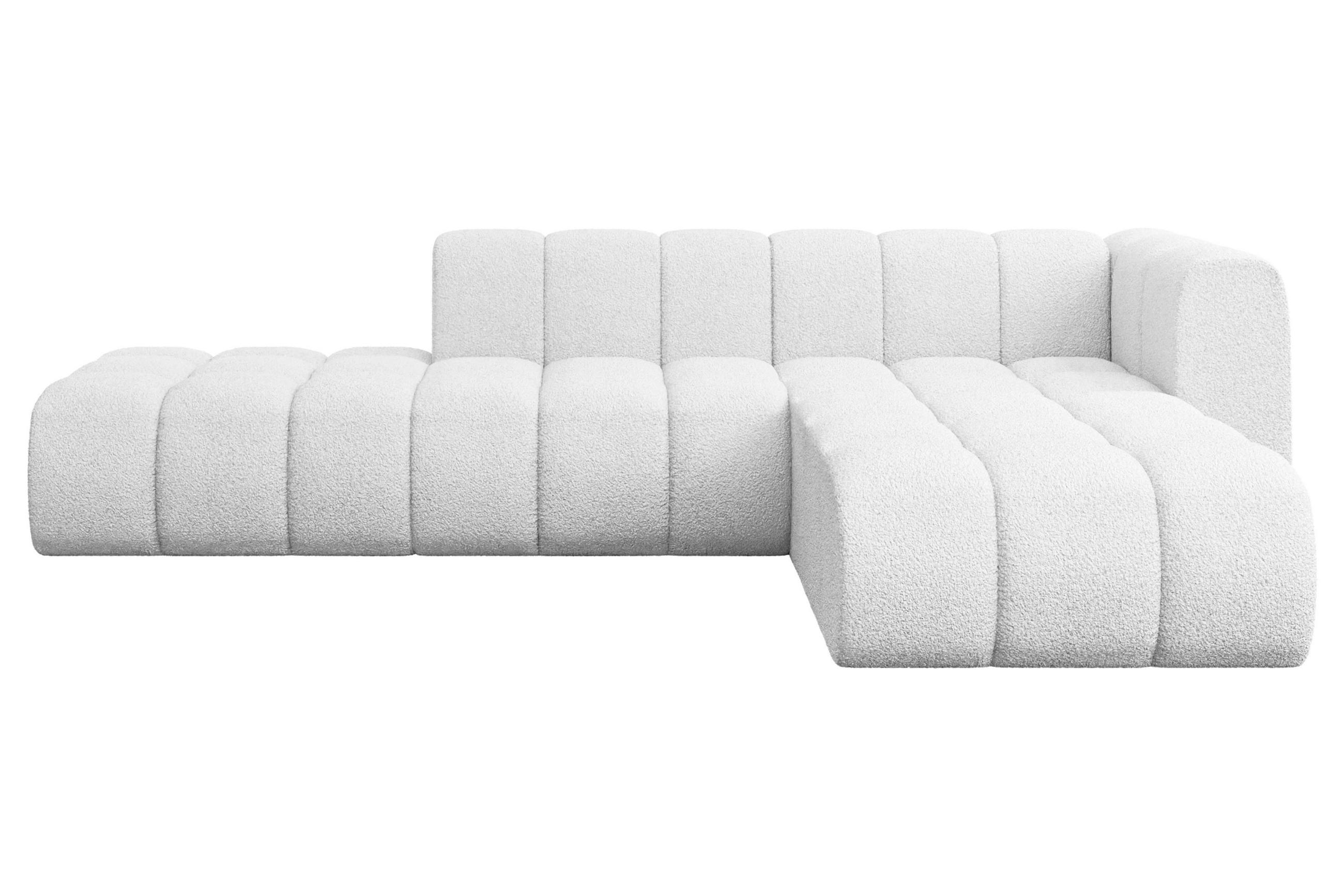 ECKSOFA modulares Sofa Zuvon-L1 - 296x177x70 cm Weiß - Weiß, Holzwerkstoff/Textil (296/177cm) - ALTDECOR