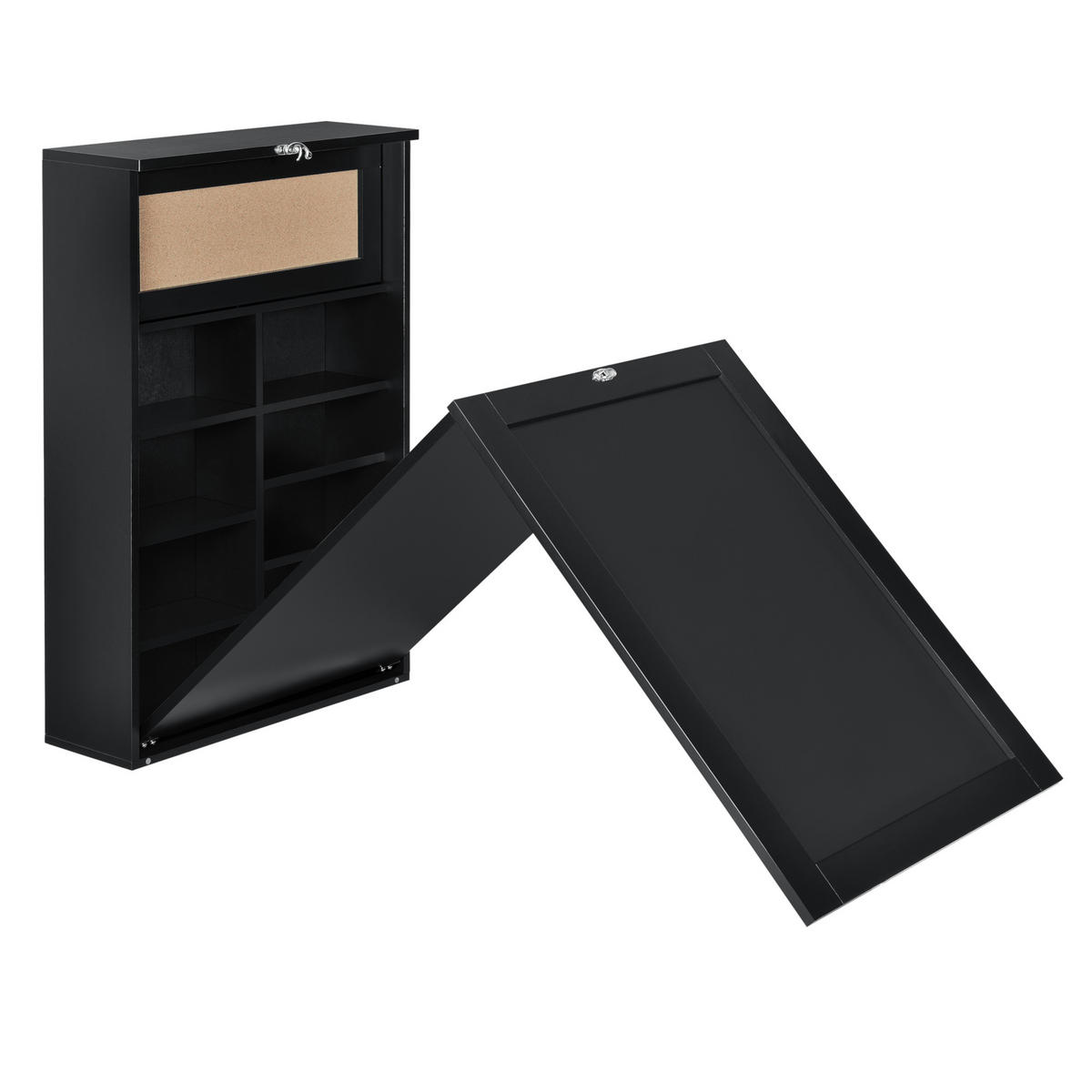 WANDKLAPPTISCH Kläppen - Schwarz, Holzwerkstoff (50/156/91.5cm) - [en.casa]