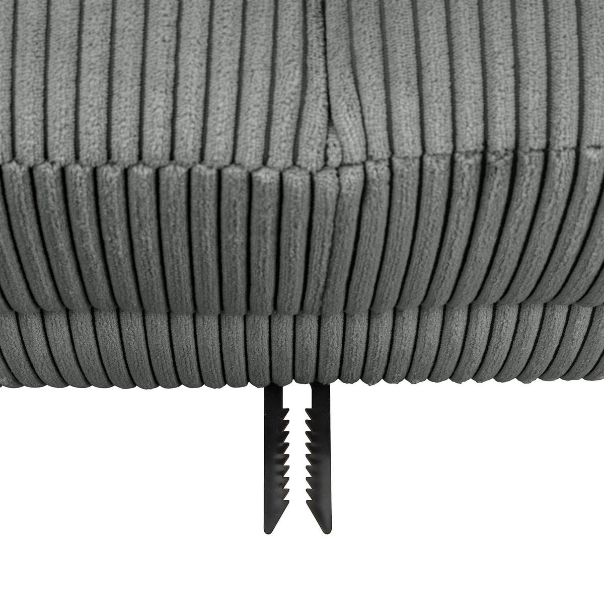 FUNKTIONSSOFA mit Hocker Kattie Cordstoff anthrazit - Anthrazit, Kunststoff (144/230cm) - 58aufmkessel