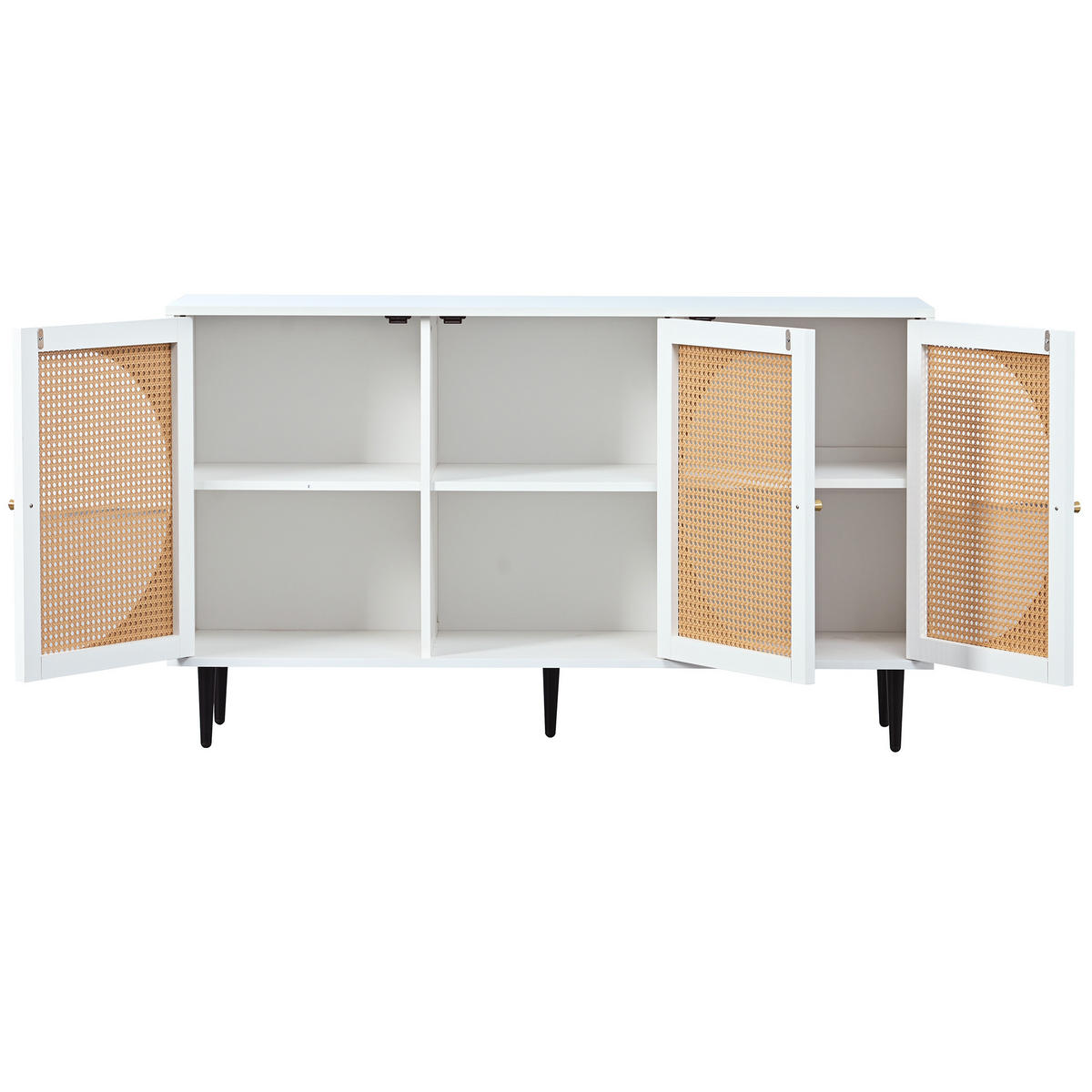 SIDEBOARD Weiß 129,8/40/76 cm - Weiß, Holzwerkstoff/Metall (40/76/129.8cm) - Urban Meuble