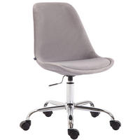 DREHSTUHL Samt grau - Chromfarben/Grau, Textil/Metall (48/81/54cm) - CLP