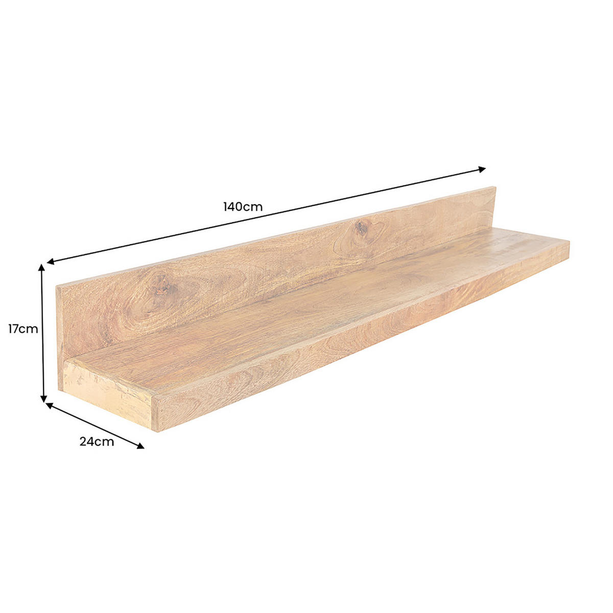 WANDREGAL MAKASSAR Mango Natur 140 cm - Naturfarben, Holz (140/17/24cm) - riess-ambiente