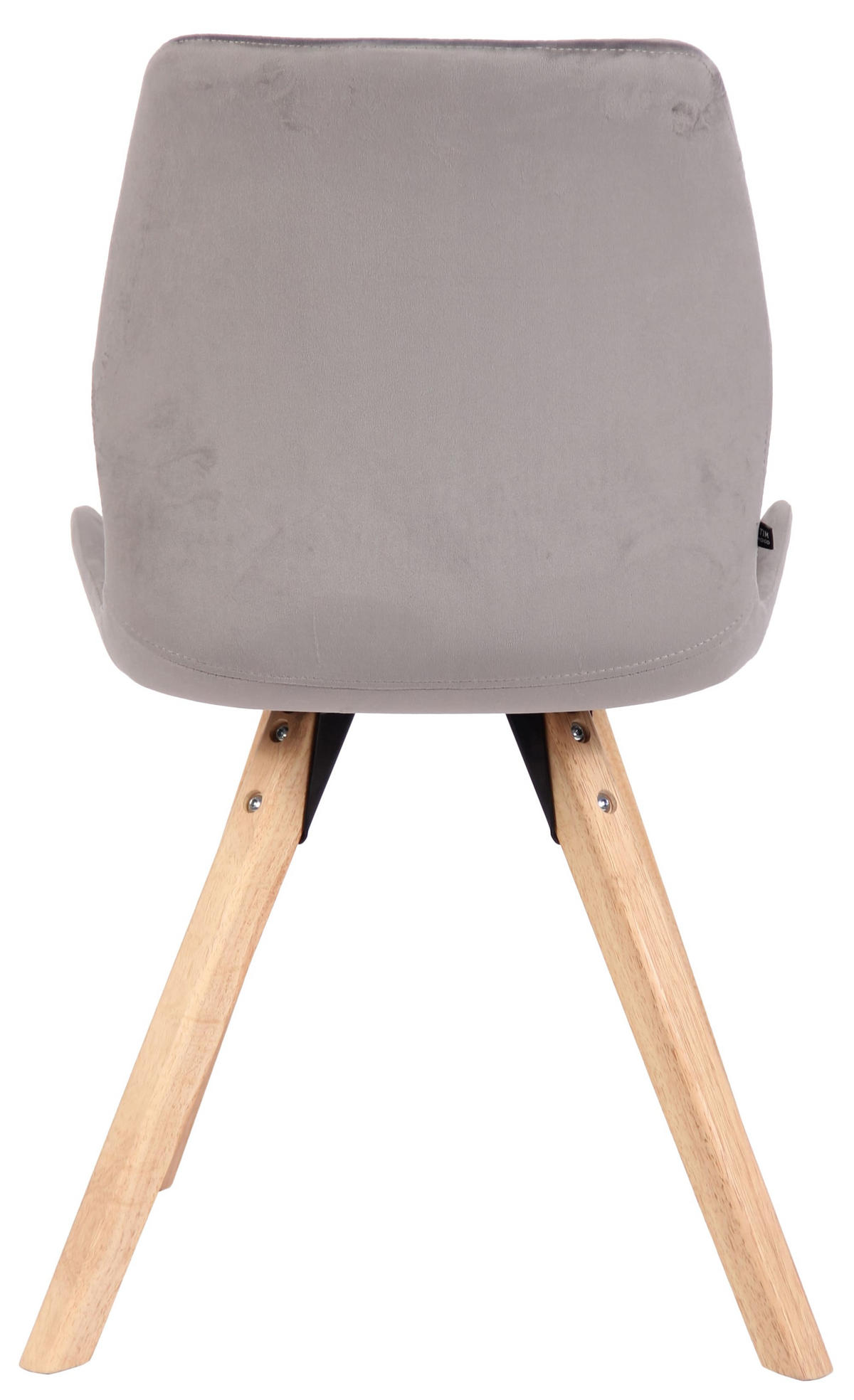 STUHL Samt grau - Eukalyptusholzfarben/Grau, Holz/Textil (49/87.5/58cm) - CLP