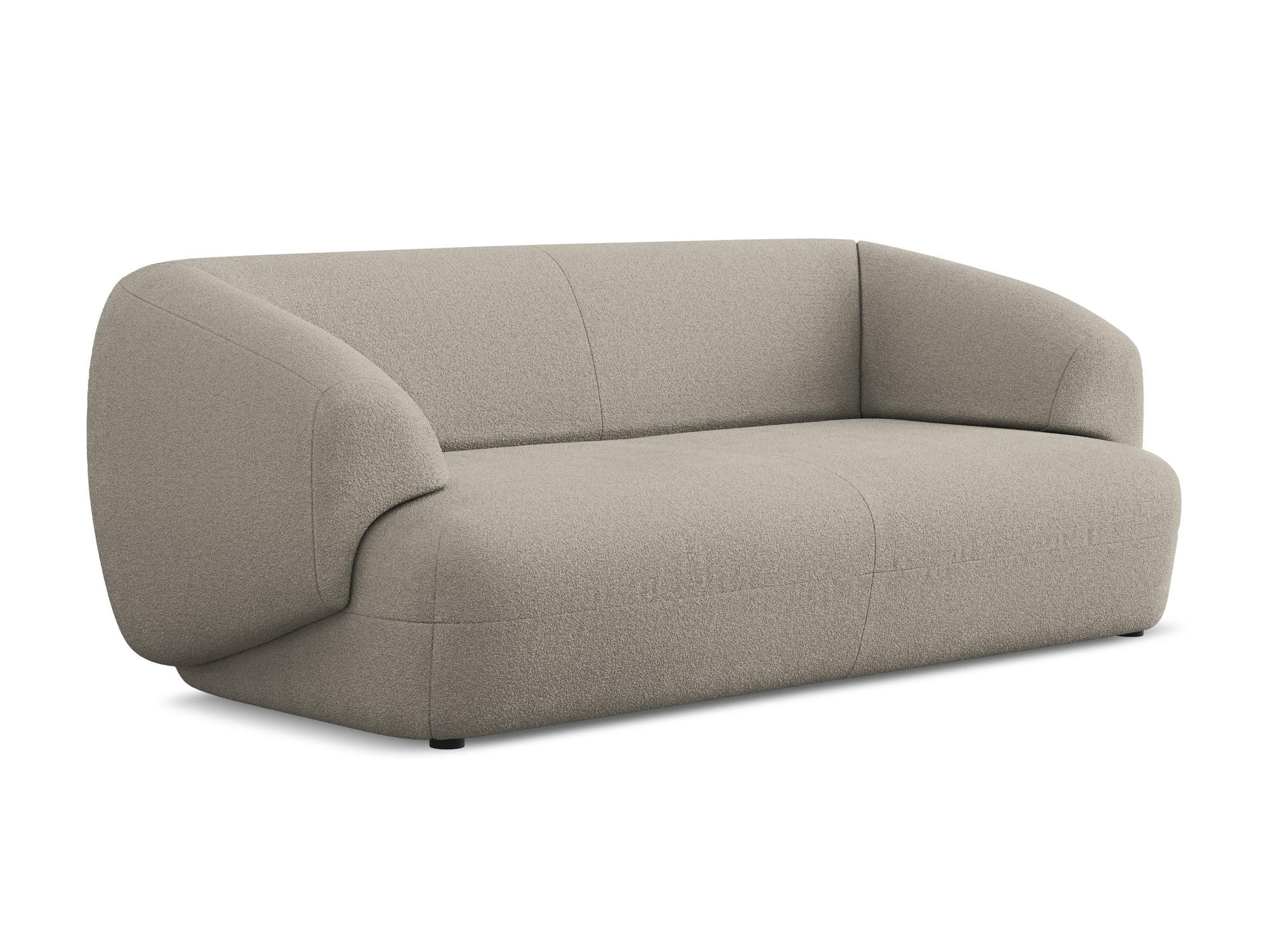 3-SITZER SOFA Bouclé Stoff Beige - Beige/Schwarz, Kunststoff/Textil (212/81/98cm) - Makamii