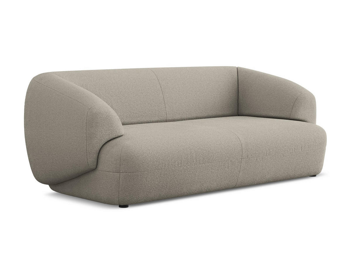 3-SITZER SOFA Bouclé Stoff Beige - Beige/Schwarz, Kunststoff/Textil (212/81/98cm) - Makamii