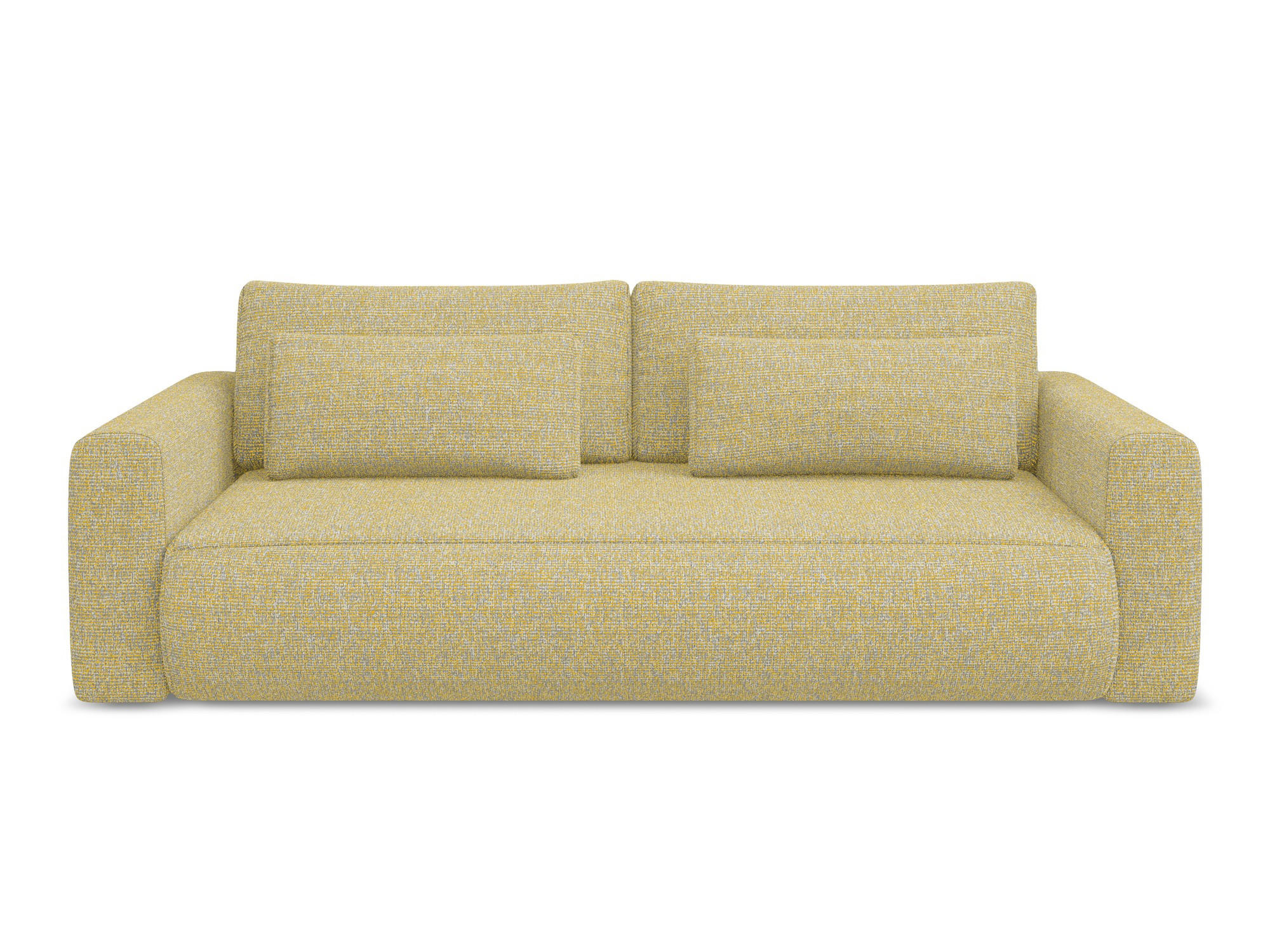 3-SITZER SOFA mit Schlaffunktion Strukturstoff Stoff Gelb - Currygelb/Gelb, Kunststoff/Textil (238/82/105cm) - Makamii