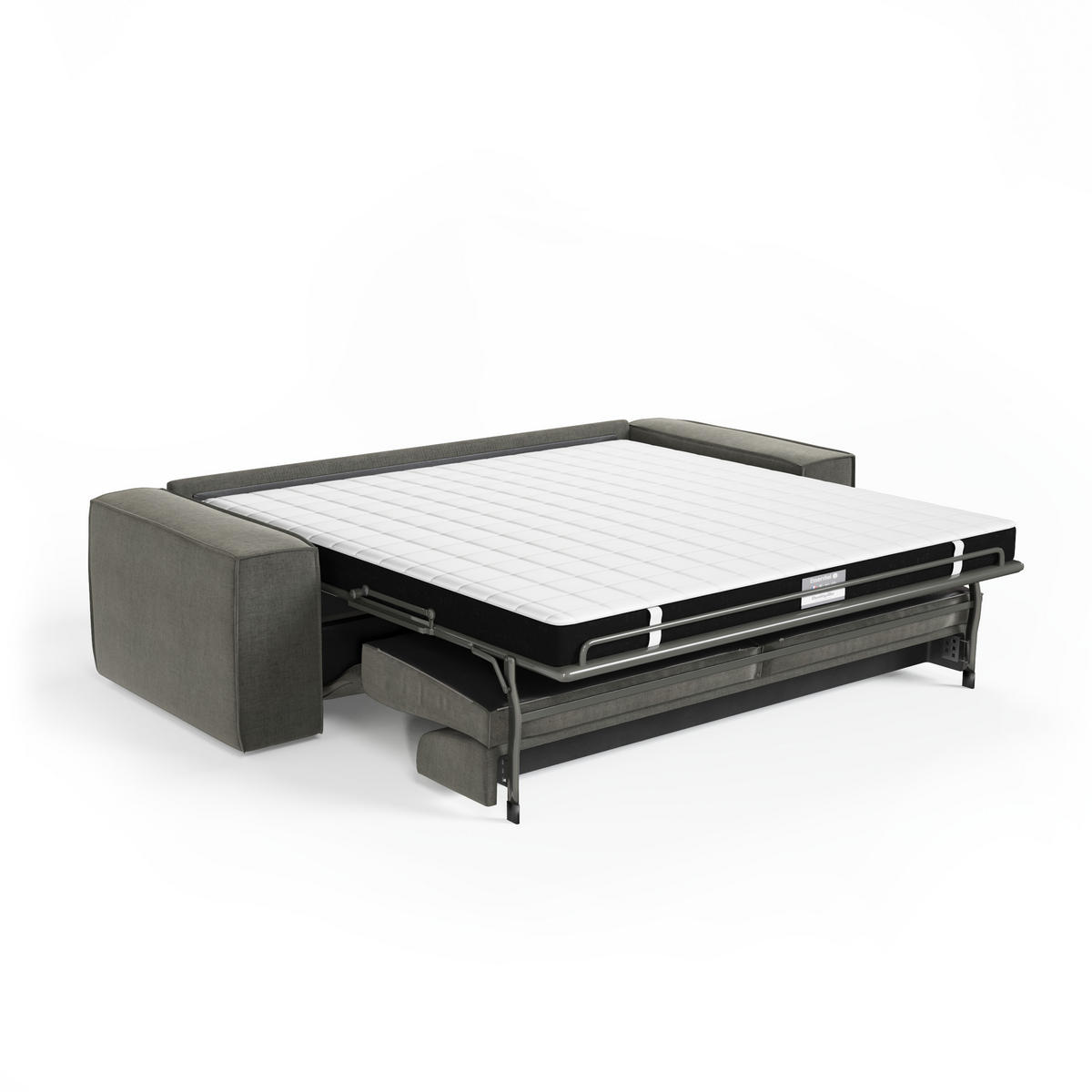 SCHLAFSOFA GERADE Samt Graphitgrau 234cm - Graphitfarben/Grau, Textil (234/90/100cm) - Sia Home