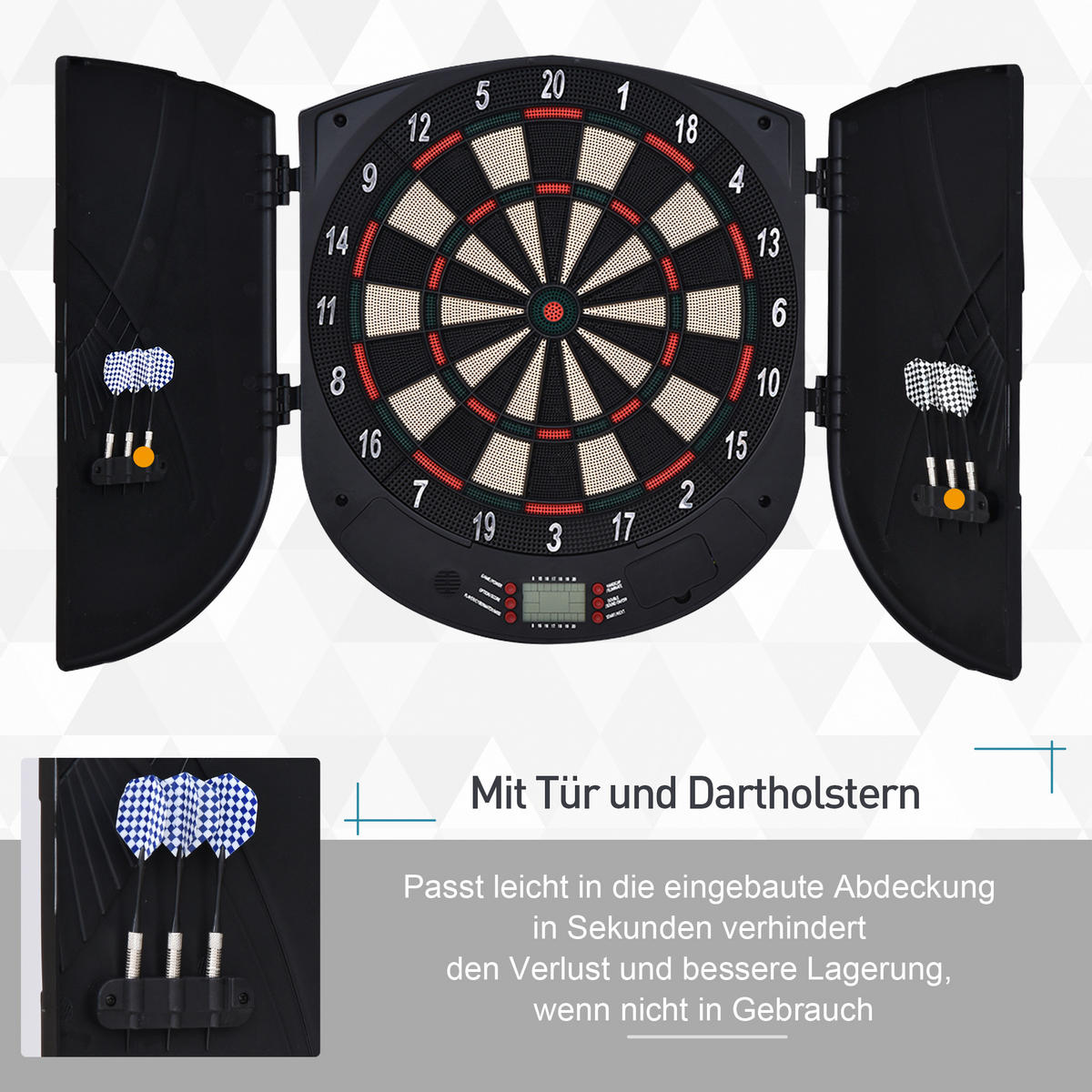 ELEKTRONISCHE Dartscheibe - Schwarz, Kunststoff (44/4.4/50cm) - HOMCOM