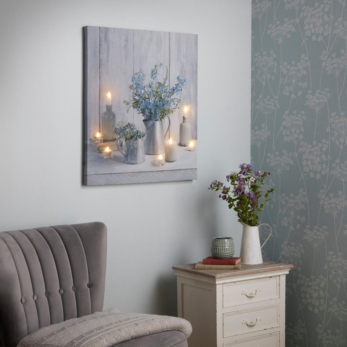 LEINWANDBILD - Blauer Rest - 70x60cm - Blau/Grau, Holzwerkstoff (60/70cm) - Art for the Home