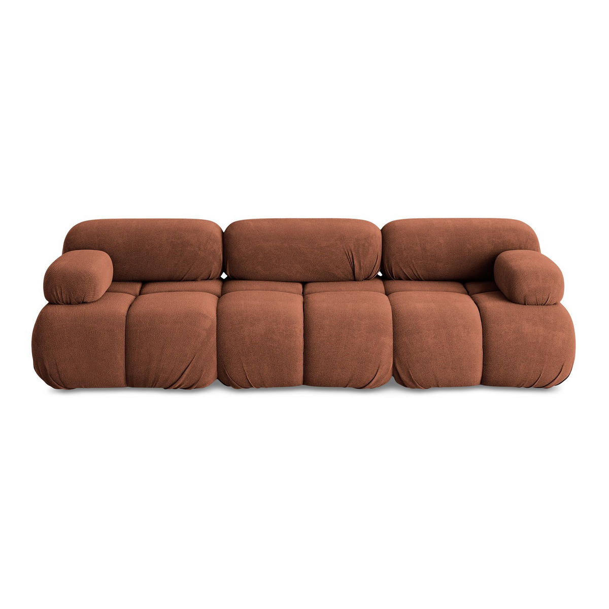 3-SITZER SOFA Chenille Stoff Orange - Terracotta/Schwarz, Kunststoff/Textil (285/70/96cm) - LaMiaSofa