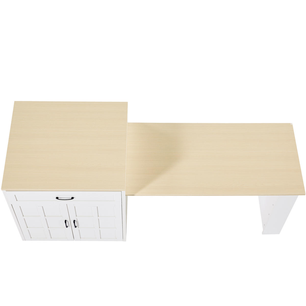 BARTISCH Weiß 133-202/70/93,5 cm Ausziehbar mit Marmor-Effekt - Weiß, Holzwerkstoff (133/93.5/70cm) - PANGIVO