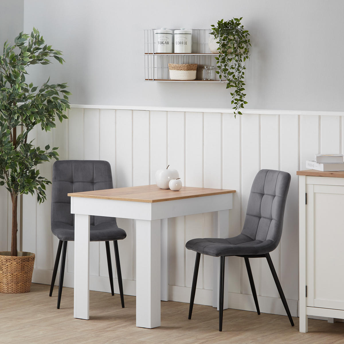 STUHL in Stahl Samt Dunkelgrau - Dunkelgrau, Textil (43/88/50cm) - Homestyle4u