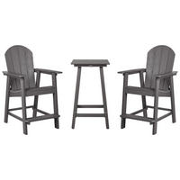 BISTRO-SET 2-Sitzer Grau Adirondack - Grau, Kunststoff - Beliani