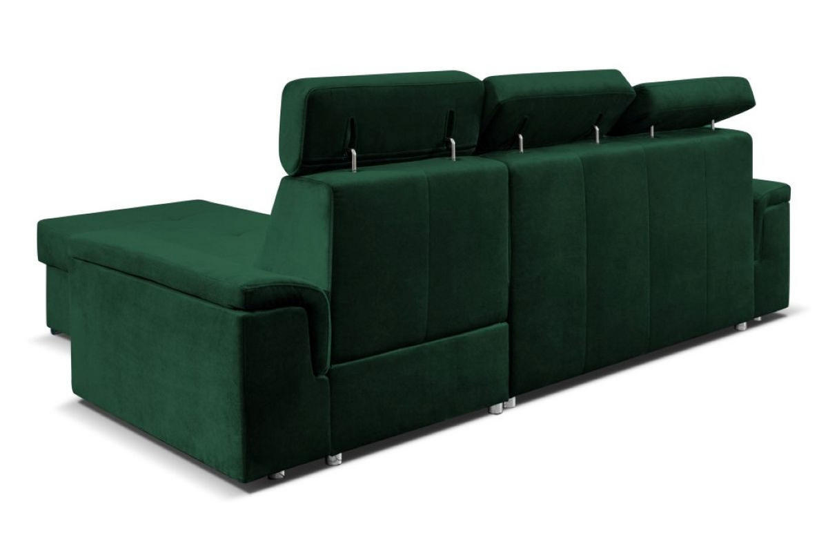 ECKSOFA Monaco L-Form mit Schlaffunktion und Bettkasten 245 cm, grün - Grün, Holz/Kunststoff (245/163cm) - Margaret Hadas24