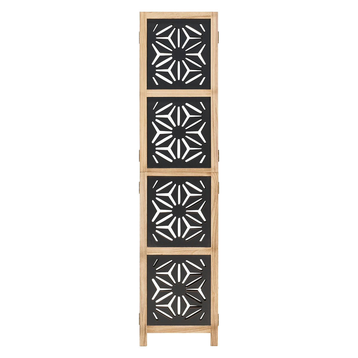PARAVENT 3-tlg. 120/170 cm Braun Holz-Ornamentik - Braun, Holz (120/170/2cm) - Homestyle4u