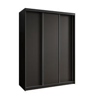 SCHWEBETÜRENSCHRANK NISSE 150/205/60 cm 3-türig Schwarz - Schwarz, Holzwerkstoff (150/205/60cm) - MASSENO
