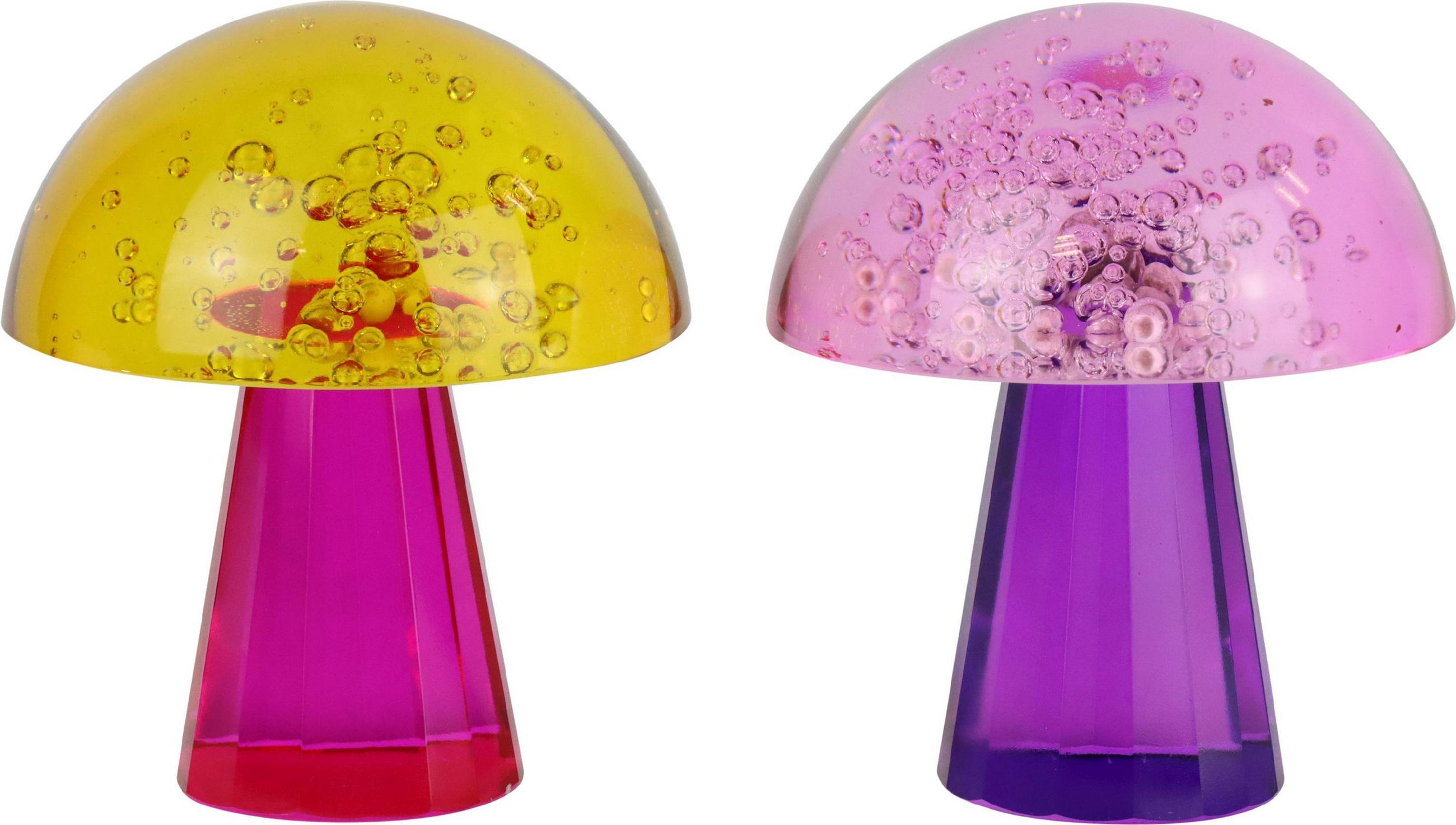 BRIEFBESCHWERER Glückpilz 2er-Set bunt - Multicolor, Glas (9.8/12/9.8cm) - FURNARO