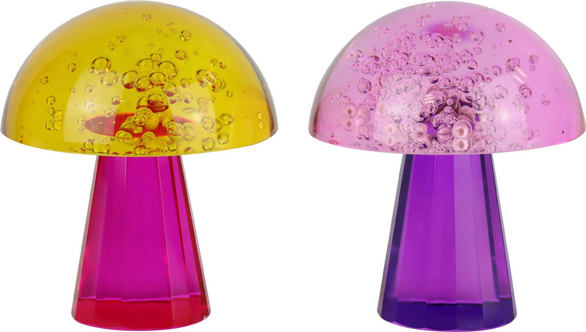 BRIEFBESCHWERER Glückpilz 2er-Set bunt - Multicolor, Glas (9.8/12/9.8cm) - FURNARO