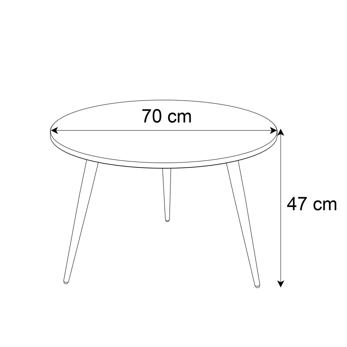 COUCHTISCH SOLEIL rund, Schwarz Matt - Schwarz, Holzwerkstoff (70/70/47cm) - Lookway