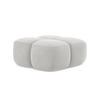 POUF Samt Stoff Grau - Silberfarben/Schwarz, Holzwerkstoff/Kunststoff (90/39/90cm) - Makamii