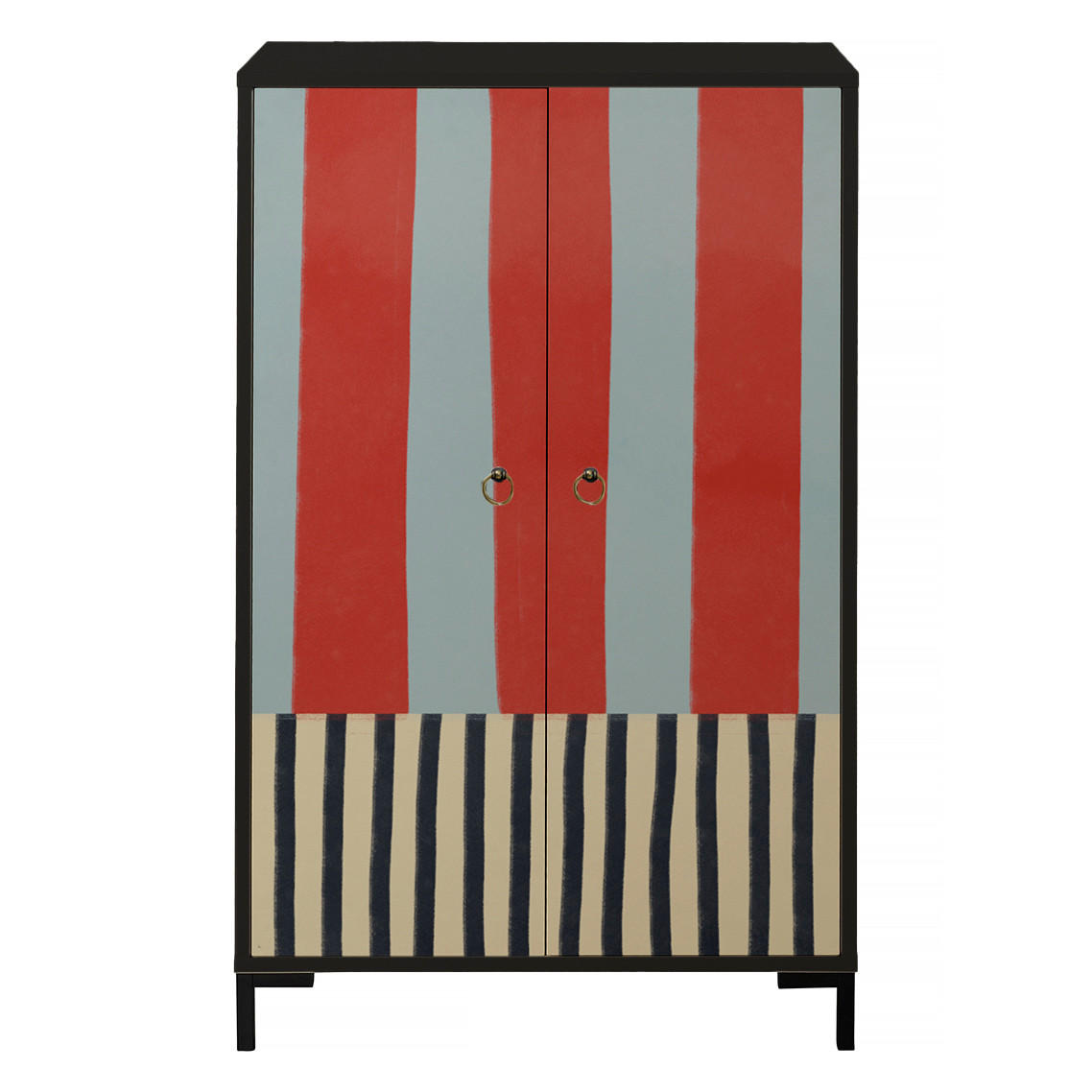 SIDEBOARD aus MDF mit 2 dekorativen Türen WALTER - Schieferfarben, Holzwerkstoff (45/123/75cm) - RNT By Really Nice Things