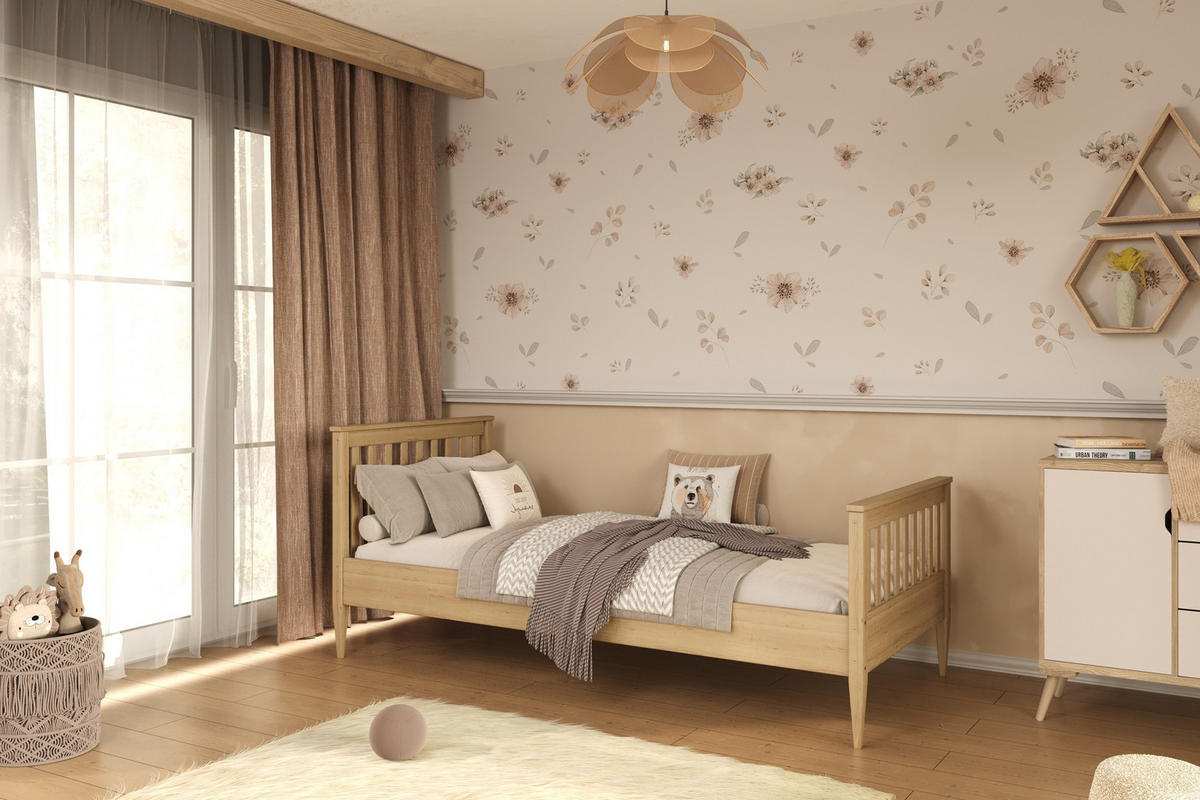 KINDERBETT Igns 80/90 -160/180/200 cm natur unbehandelt 80/160 - Sonoma Eiche, Holz (80/160cm) - RAUMHIRSCH FURNITURE