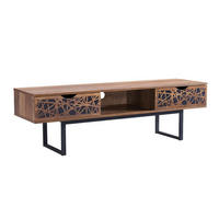 TV-MÖBEL mit 2 Schubladen und Ablage im Holzdekor L140 cm - Anaëlle - Nussbaumfarben, Holzwerkstoff (39/43/140cm) - Calicosy
