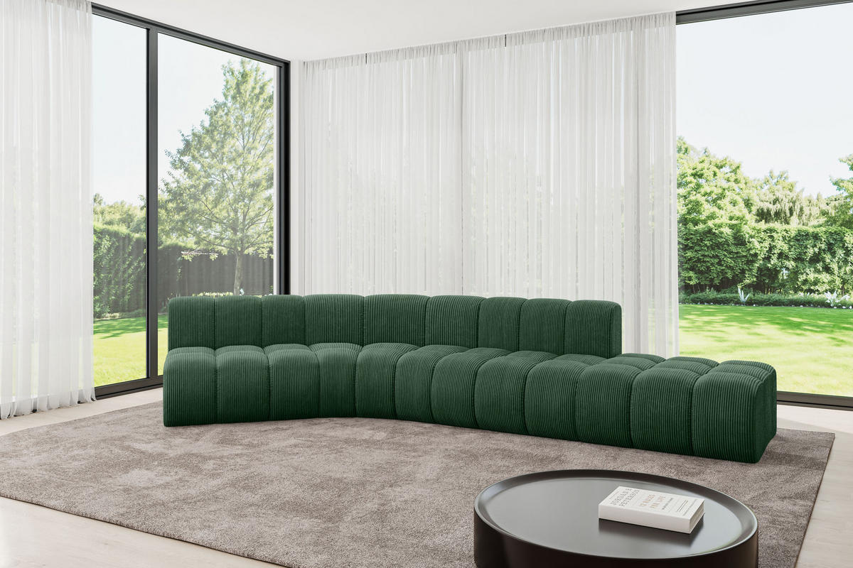 ECKSOFA modulares Sofa Brilo-L1 - 380x174x70 cm Grün - Grün, Holzwerkstoff/Textil (380/174cm) - ALTDECOR