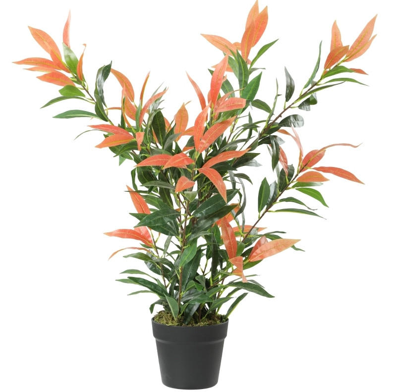 KUNSTPFLANZEN 45/45/90 cm rot aus Kunststoff mit flexiblen Zweigen - Rot, Kunststoff (90cm) - OKWISH