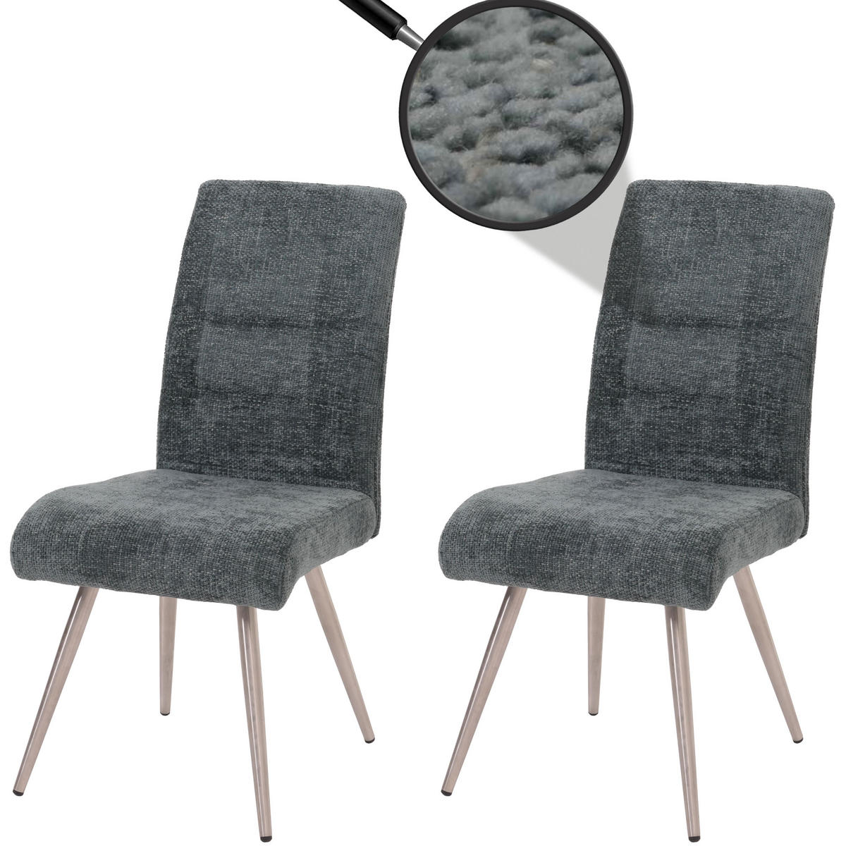 ESSZIMMERSTUHL Blau 2er-Set - Blau, Textil (68/97/64cm) - MCW