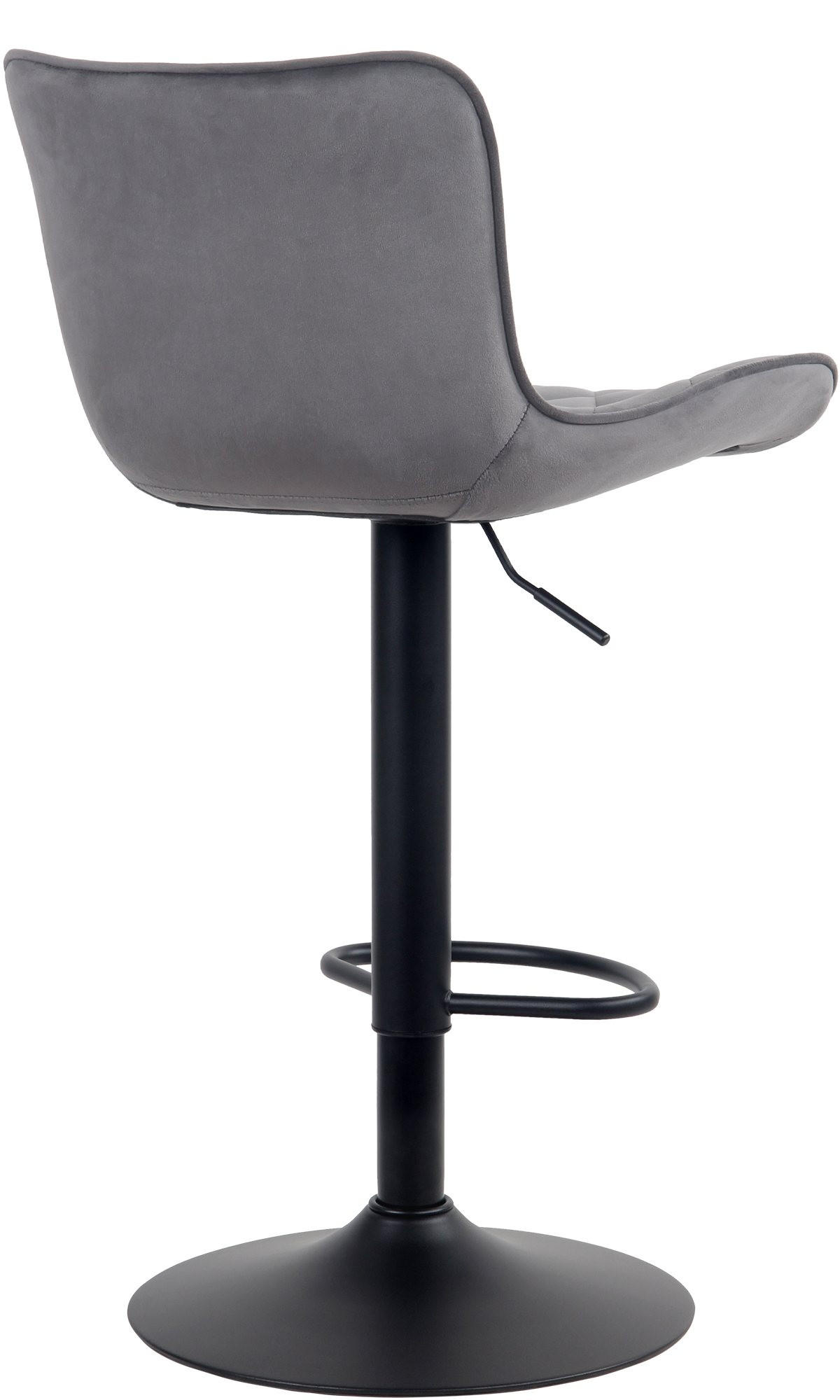 BARHOCKER Samt dunkelgrau - Dunkelgrau/Schwarz, Textil/Metall (48/83/54cm) - CLP