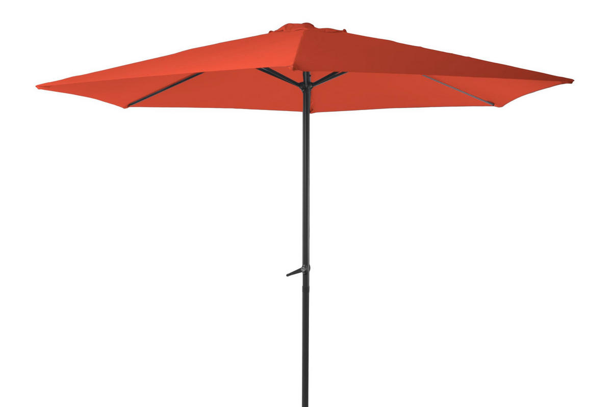 SONNENSCHIRM Thomas Ø 300cm 6 Streben Terrakotta Gartenschirm - Terracotta, Kunststoff (300/300cm) - DELUKE