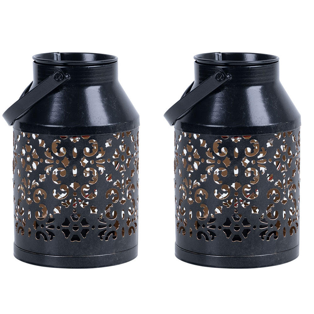 LED SOLARLEUCHTE Metall Schwarz - Schwarz, Metall (10/10/16cm)