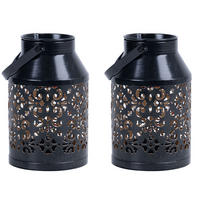 LED SOLARLEUCHTE Metall Schwarz - Schwarz, Metall (10/10/16cm)