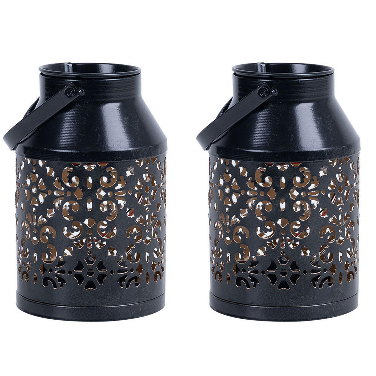 LED SOLARLEUCHTE Metall Schwarz - Schwarz, Metall (10/10/16cm)