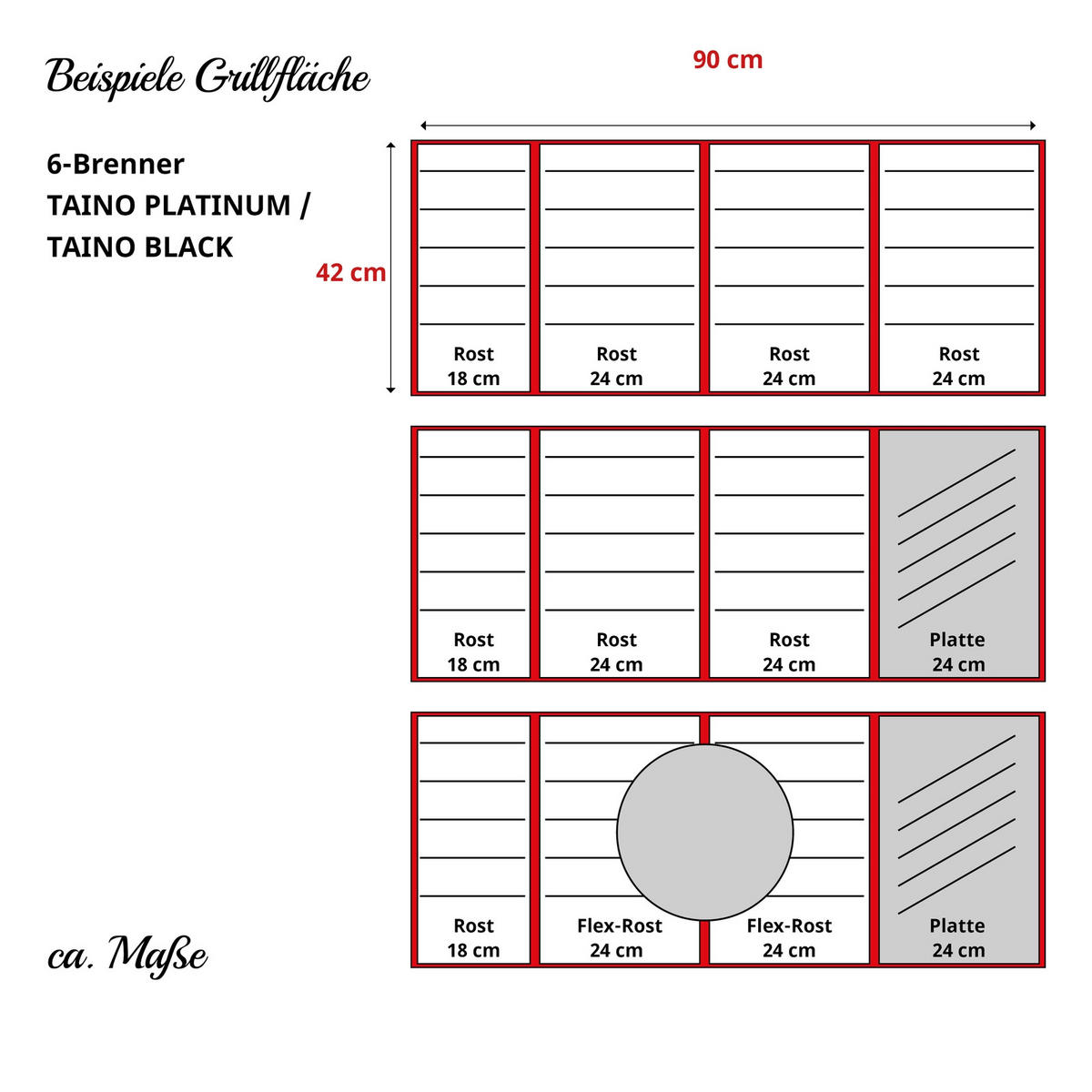 GRILLPLATTE Gusseisen - Schwarz, Metall (24/42cm) - TAINO