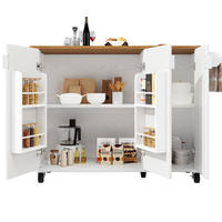 KÜCHENINSEL 130/45/92 cm weiß aus MDF mit klappbarer Platte - Weiß, Holzwerkstoff (130/92/45cm) - OKWISH