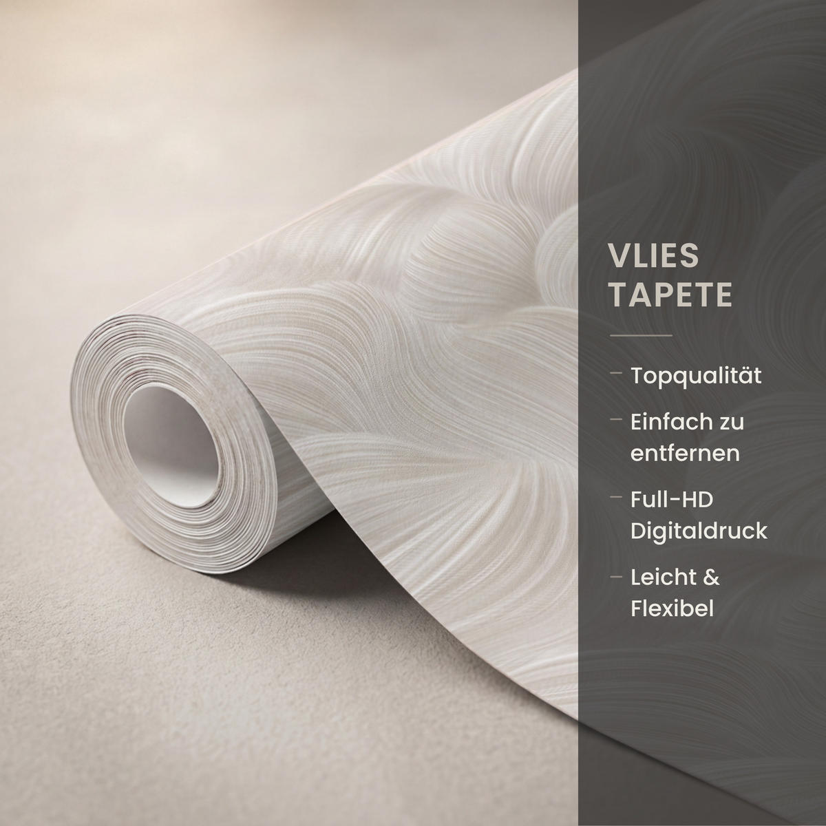 TAPETE - Lines - Ventilator - Beige - 120x280 cm - Creme, Papier (120/280cm) - OnlyWow