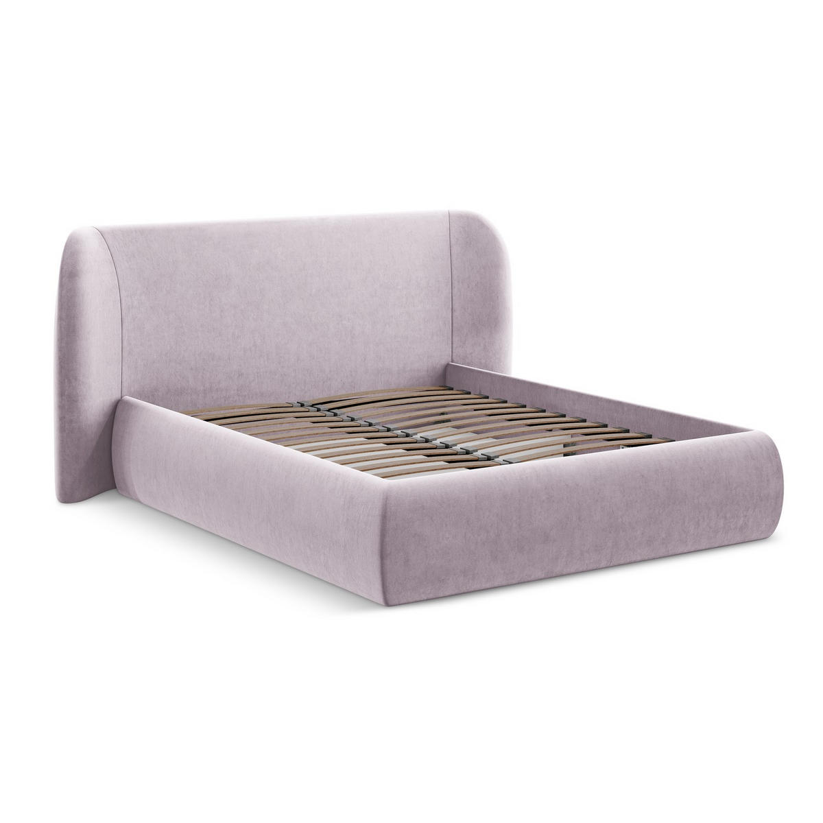 POLSTERBETT mit Bettkasten und Lattenrost 230x215 Violett - Lila/Flieder, Kunststoff/Textil (180/200cm) - LaMiaSofa