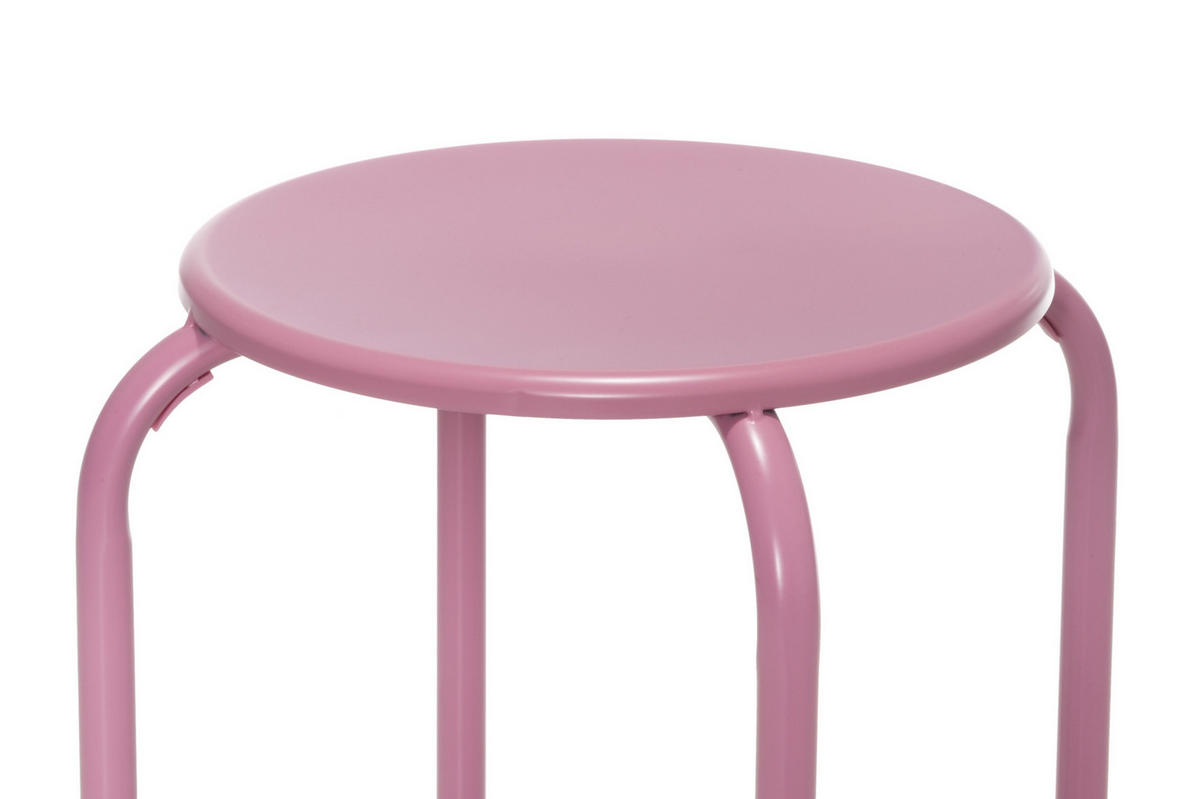 HOCKER Metall Ø 30 cm - Rosa, Metall (30/44/30cm)