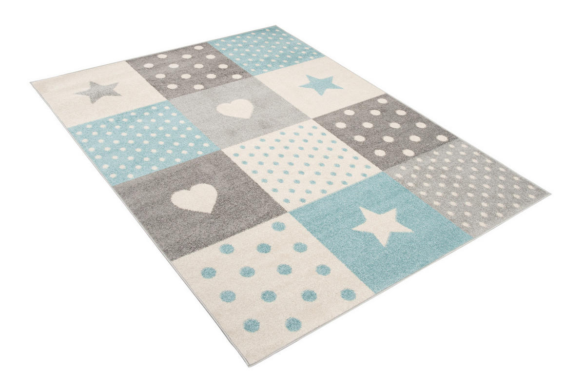 TEPPICH LAZUR Weiß 200/290 cm - Hellgrau/Hellblau, Kunststoff (200/290cm) - Tapiso