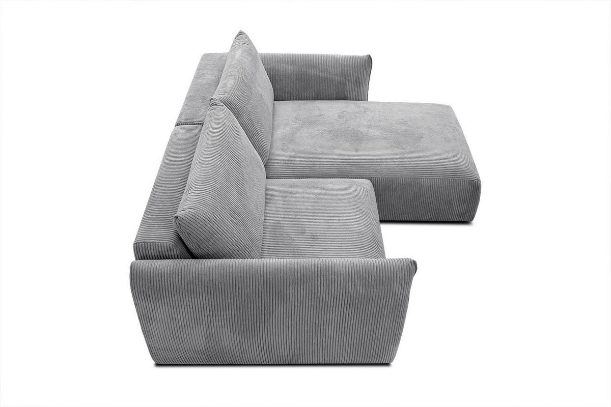ECKSOFA TAUER 3-Sitzer, hellgrau - Hellgrau/Schwarz, Holzwerkstoff/Kunststoff (206/173cm) - Courtois Laville