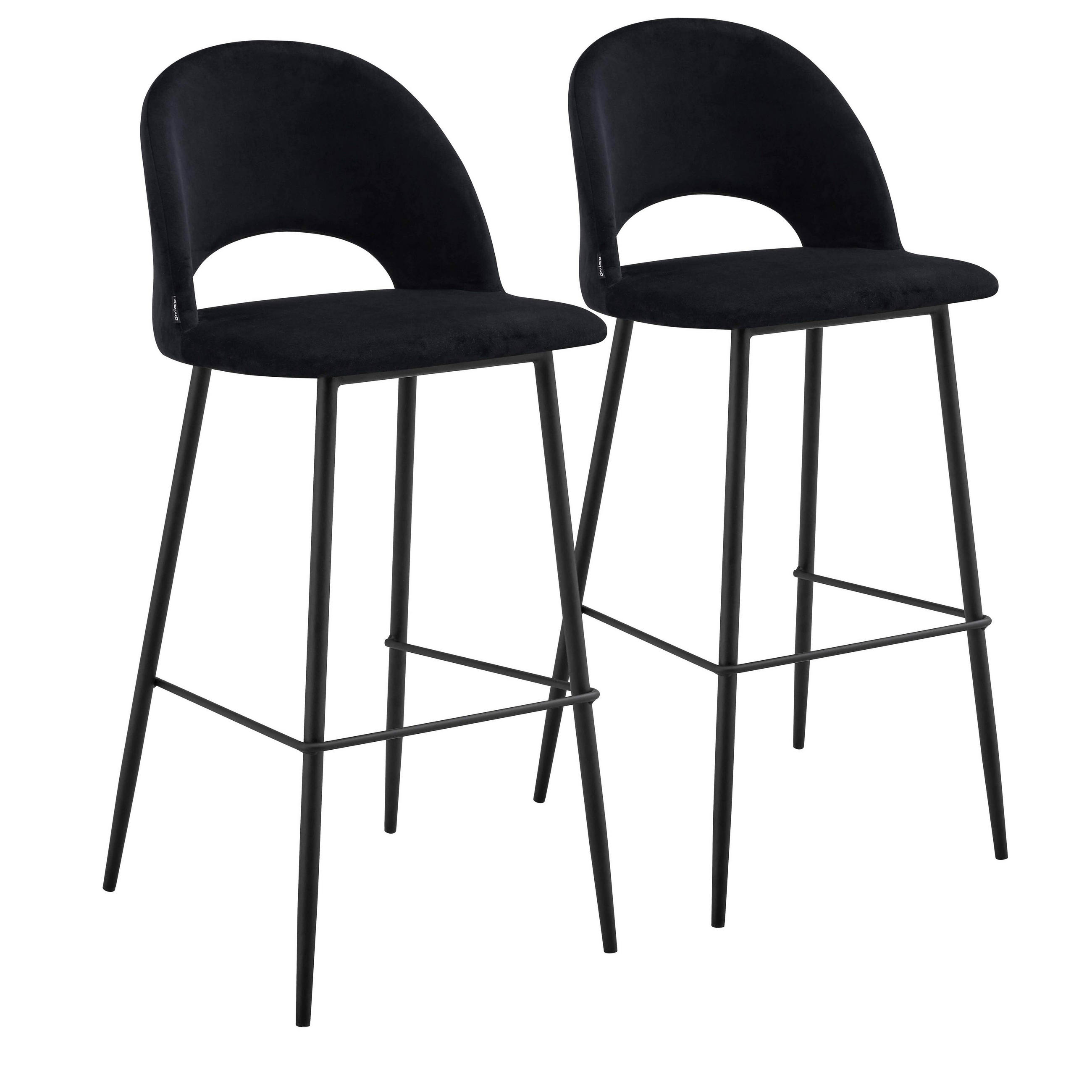 BARHOCKER 2-tlg., Schwarz - Schwarz, Metall (44/103/51cm) - Oviala
