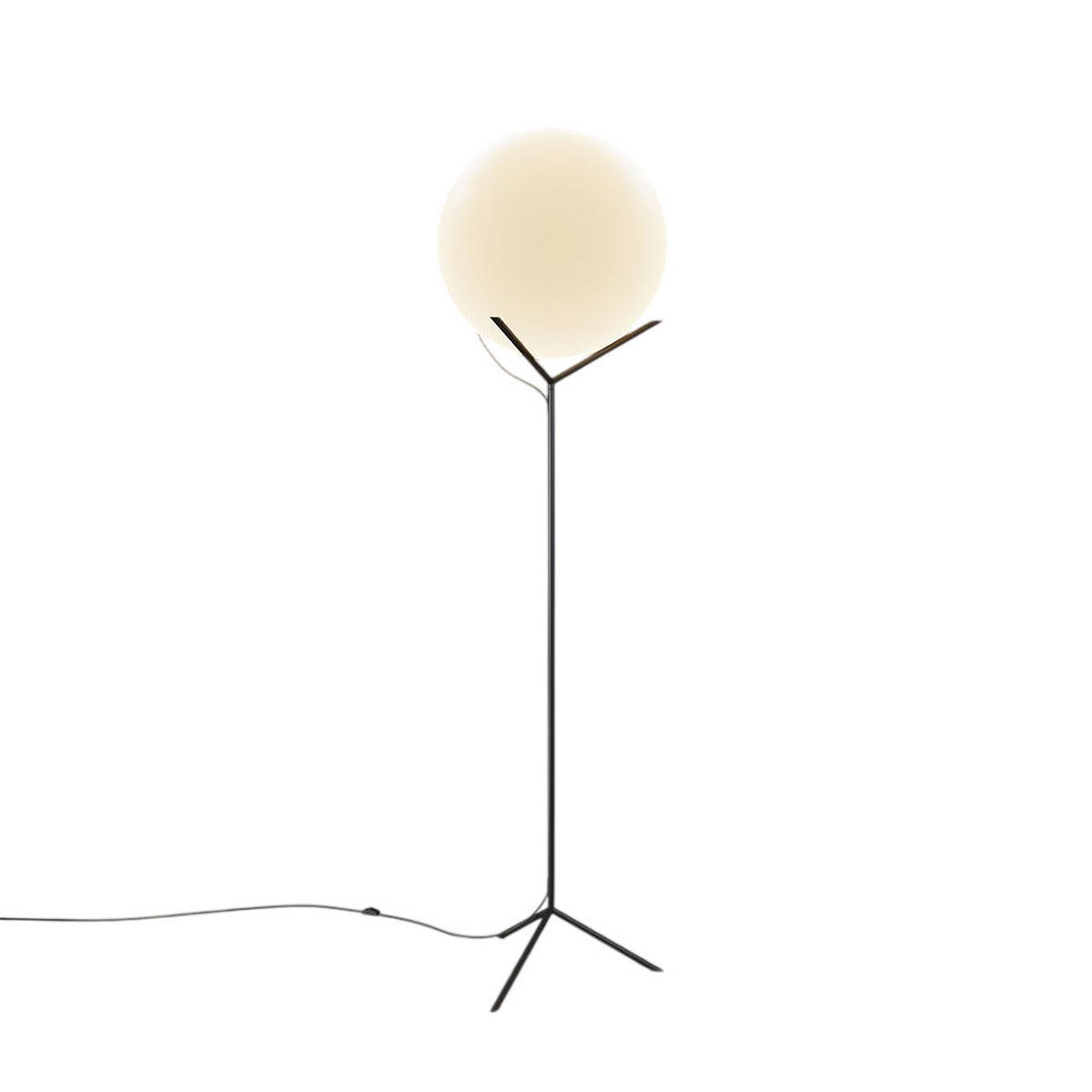 STEHLAMPE Poseidon Weiß Ø 50cm - Weiß, Glas (50/50/180cm) - s.luce