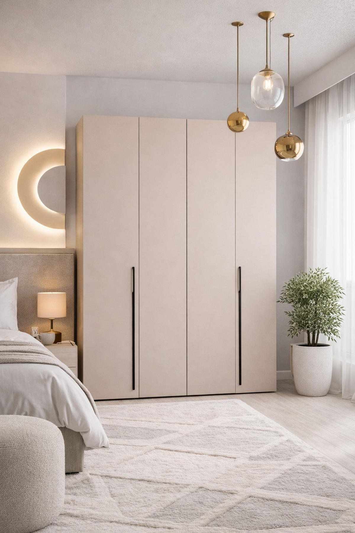 DREHTÜRENSCHRANK ANCONA 200/240/58cm 4-türig Kaschmir - Kaschmir, Holzwerkstoff (200/240/58cm) - MASSENO